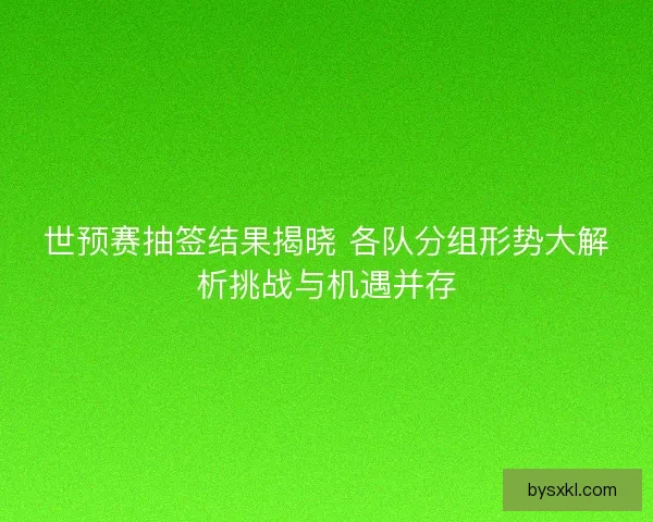世预赛抽签结果揭晓 各队分组形势大解析挑战与机遇并存