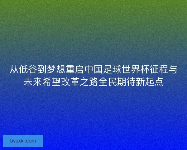 从低谷到梦想重启中国足球世界杯征程与未来希望改革之路全民期待新起点
